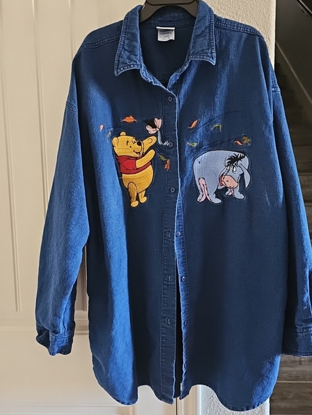 Blue Winnie the Pooh & Eeyore Corduroy Women's Button-down